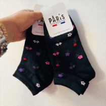 جوراب مچی زنانه طرح گل گلی نخی