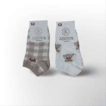 جوراب مچی زنانه طرح تدی رنگی بسته 2 عددی کد 2