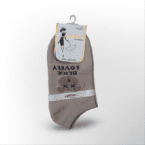 جوراب مچی زنانه طرح تدی بوکله دوزی رنگ نسکافه ای