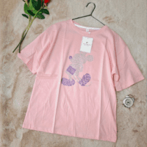 تیشرت نگینی زنانه وارداتی میکی موس سفید و صورتی فریسایز