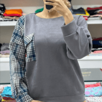 بلوز یقه گرد زنانه بغل طرحدار