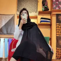 شال نخی ساده اسلپ منگوله‌دار
