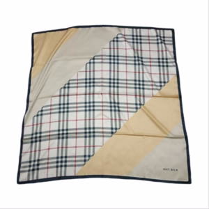 روسری ساتن طرح بربری دور دوز