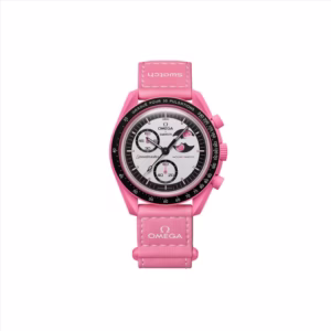 ساعت امگا سواچ صورتی مون فیس ماموریت به فضا MISSION TO THE PINK MOONPHASE