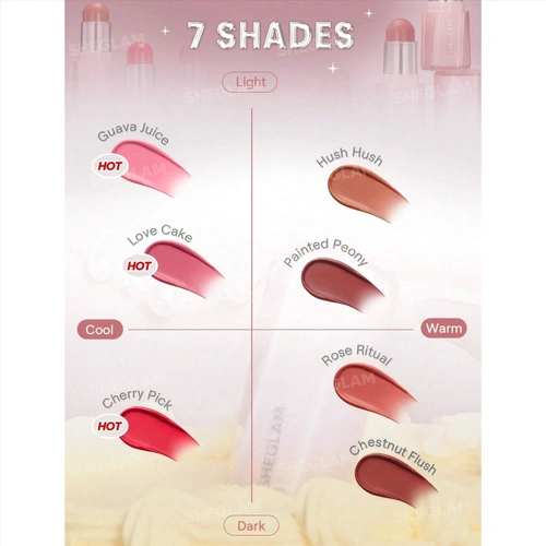 رژگونه استیکی شیگلم Sheglam اورجینال مدل باتری Buttery Bliss در 7 رنگ | تصویر 3