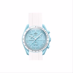ساعت امگا سواچ مدل ماموریت به سیاره اورانوس بند رابر سفید omega swatch Mission to Uranus
