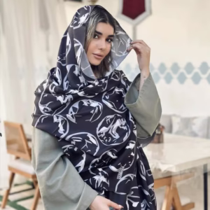 شال نخی پاییزه طرح فانتزی