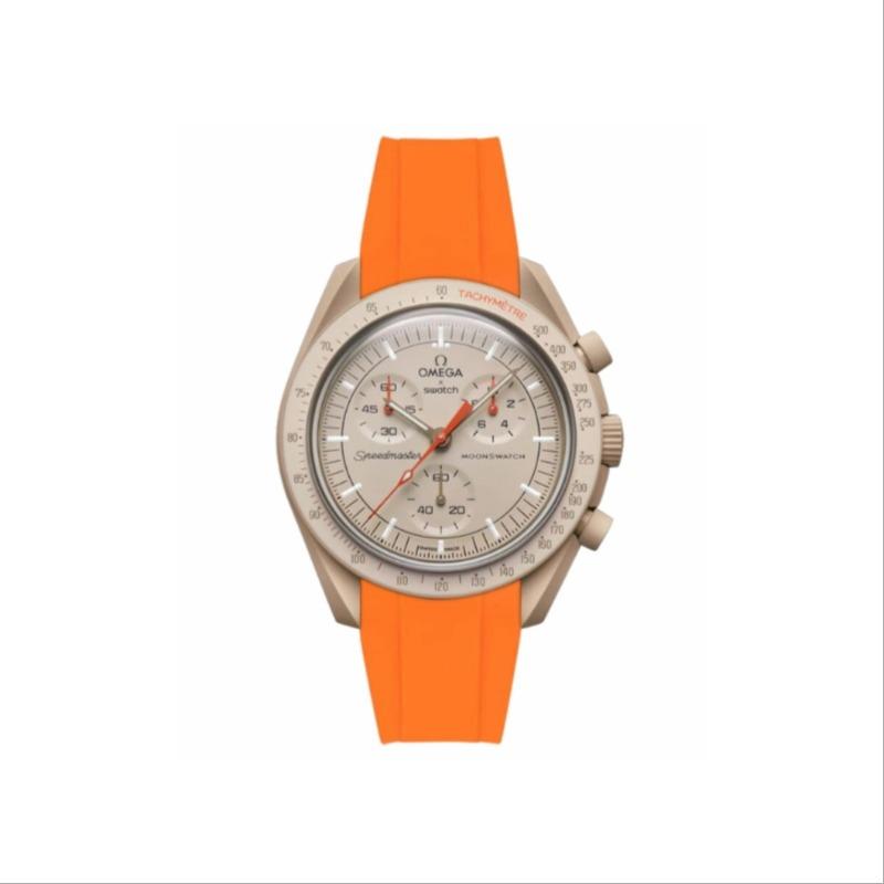 ساعت امگا سواچ ماموریت به مشتری بند رابر نارنجی Omega Swatch