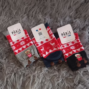 جوراب ساقدار اسپرت طرح گوزن کریسمس 3 رنگ