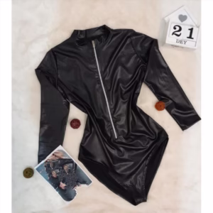 بادی فانتزی زنانه لکسی چرمی براق جذاب کد 1482