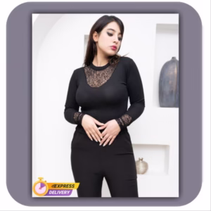 بادی زنانه آستین بلند مدل جلو گیپور کد Zsport-۰۰۱۳۸