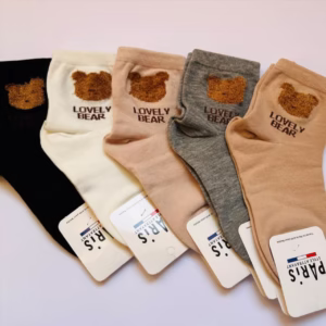 جوراب نیم ساق بوکله طرح تدی 5 رنگ