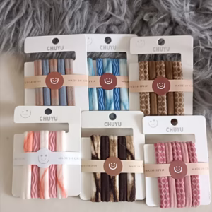 جوراب ساق بلند نخی طرح کرومی صورتی