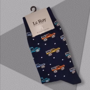 جوراب ساقدار اسپرت نخ پنبه ماشین سورمه ای روشن