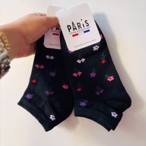 جوراب مچی زنانه طرح گل گلی نخی