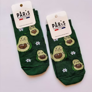 جوراب مچی فانتزی زنانه نخی طرح آواکادو