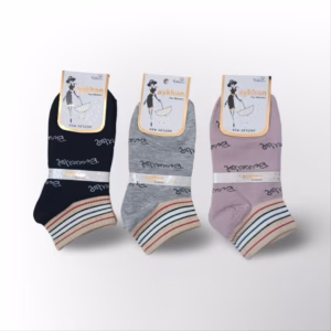 جوراب مچی کلاسیک زنانه طرح انگلیسی بسته 3 عددی