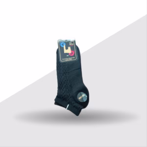 جوراب مچی زنانه نخی طرحدار کد paris-3 رنگ مشکی