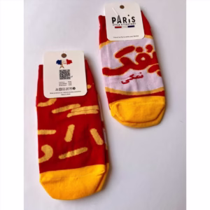 جوراب مچی فانتزی تا به تا طرح پفک نمکی