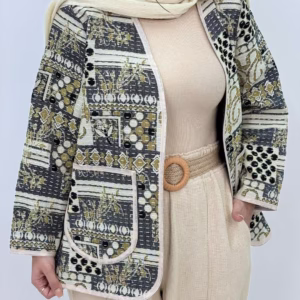 مانتو کتی گیلدخت کوک دوزی طرحدار گلیمی کد 4