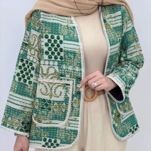 مانتو کتی گیلدخت کوک دوزی طرحدار گلیمی کد سبز