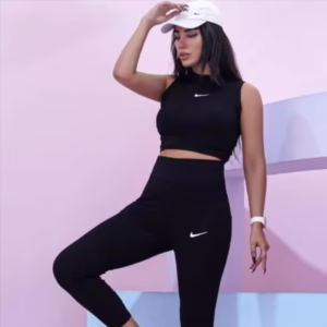 ست نیمتنه لگ اسپرت زنانه نایکی مدل یقه سه سانت کبریتی کد T.T