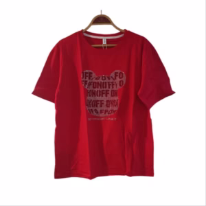 تیشرت نخ پنبه نگینی زنانه وارداتی رنگ قرمز کد 1