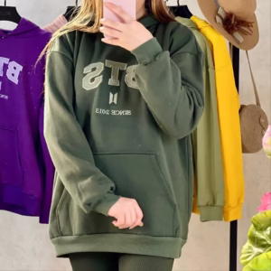 هودی کلاهدار اسپرت دورس داخل کرکی گلدوزی BTS