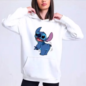 هودی کلاهدار اسپرت طرح پینترستی استیچ مزونی رنگ سفید