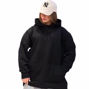 هودی کلاهدار اسپرت زنانه و مردانه فریسایز مشکی