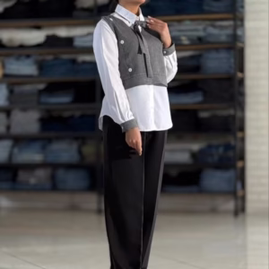 ست وست و شومیز کراواتی 6دکمه فریسایز در رنگبندی