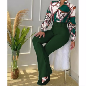 ست شومیز شلوار مجلسی زنانه طرح اروپایی کد 40398 در 2سایز