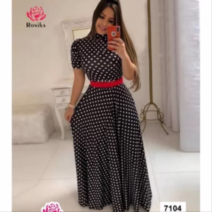 ماکسی مجلسی خالخالی زنانه رونیکا کد 7104