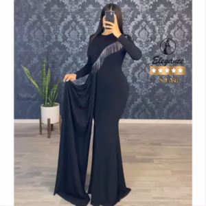 ماکسی مجلسی زنانه شیک مشکی کد 896