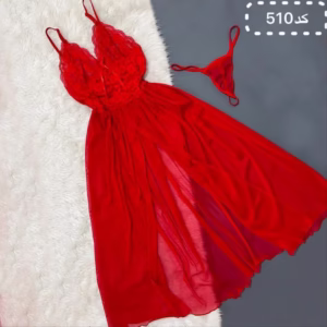 لباس خواب بلند کد 510 مشکی به همراه شورت هدیه