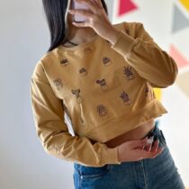 بلوز دورس پنبه زنانه مدل چاپی کاکتوس در 10 رنگ پنبه