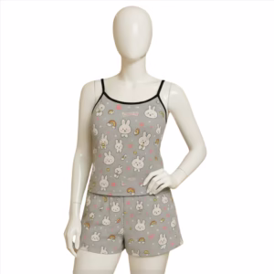 ست تاپ و شورتک زنانه دخترانه طرحدار پارچه وارداتی کد 2046