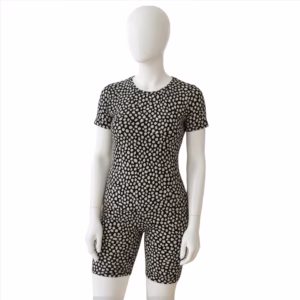 ست تیشرت و شلوارک زنانه دخترانه خالخالی پارچه وارداتی کد 2049