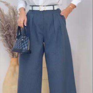 شلوار فول بگ کرپ فاستونی دیپلمات رنگ سورمه ای 2 سایز