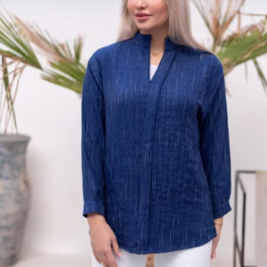 شومیز زنانه مجلسی قاپک دار پارچه شانتون دیپلمات فریسایز در رنگبندی