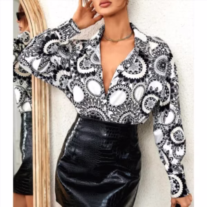 شومیز مجلسی زنانه اسپرت طرحدار جذاب کد Style-012 سایز 1