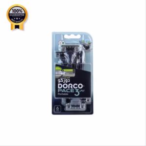 خودتراش اصلاح مردانه دورکو DORCO اورجینال مدل PORTABLE بسته 6 عددی مدل 3 لبه