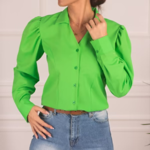 شومیز اسپرت زنانه آستین پرنسسی سبز برند Armonika