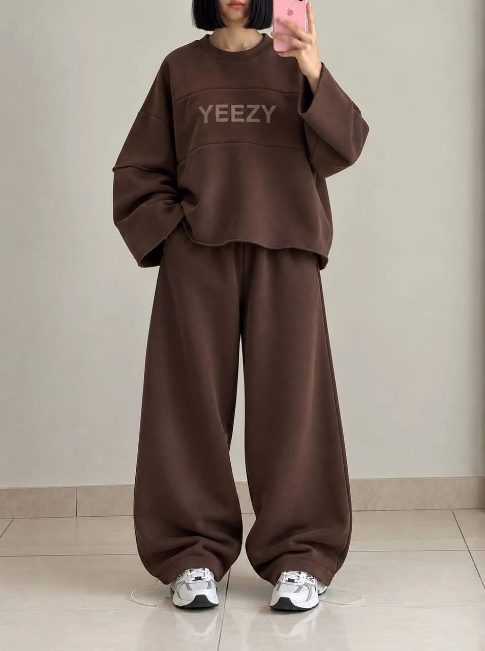 ست لانگ اسلیو ایزی Yeezy دورس تو کرک ضخیم ۳ رنگ فری سایز حراجی مون - حراجی مون